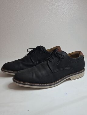 FLORSHEIM NORWALK PLAIN TOE BLACK NUBUCK CASUAL OXFORDS MENS 11.5W VGUC SLEEK
